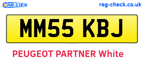 MM55KBJ are the vehicle registration plates.