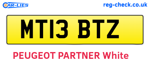 MT13BTZ are the vehicle registration plates.