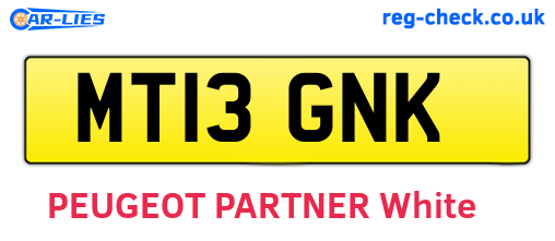 MT13GNK are the vehicle registration plates.