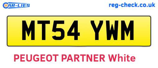 MT54YWM are the vehicle registration plates.