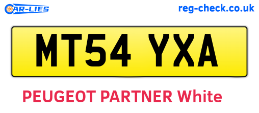 MT54YXA are the vehicle registration plates.