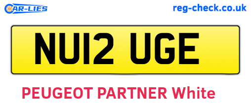 NU12UGE are the vehicle registration plates.