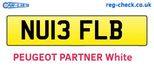 NU13FLB are the vehicle registration plates.