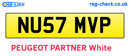 NU57MVP are the vehicle registration plates.