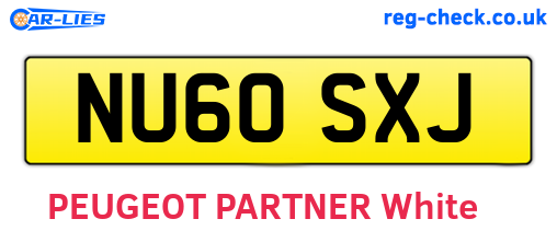 NU60SXJ are the vehicle registration plates.