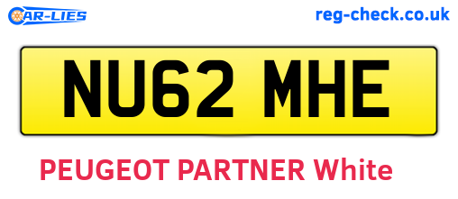 NU62MHE are the vehicle registration plates.