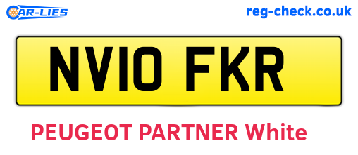 NV10FKR are the vehicle registration plates.