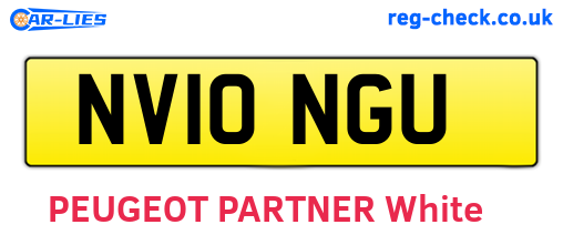 NV10NGU are the vehicle registration plates.