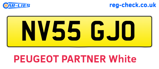 NV55GJO are the vehicle registration plates.