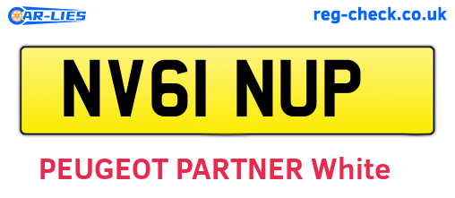 NV61NUP are the vehicle registration plates.