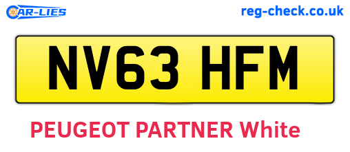 NV63HFM are the vehicle registration plates.