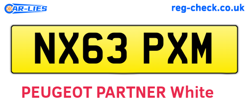NX63PXM are the vehicle registration plates.
