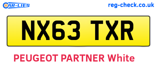 NX63TXR are the vehicle registration plates.