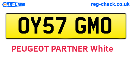 OY57GMO are the vehicle registration plates.
