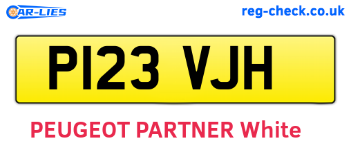P123VJH are the vehicle registration plates.