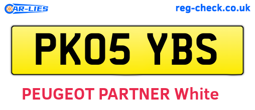 PK05YBS are the vehicle registration plates.