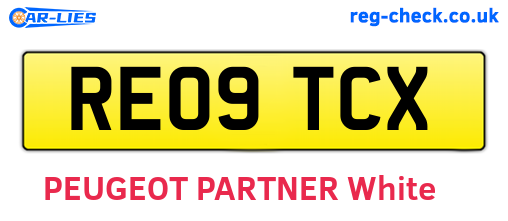 RE09TCX are the vehicle registration plates.