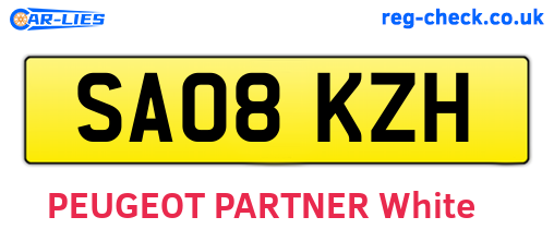 SA08KZH are the vehicle registration plates.