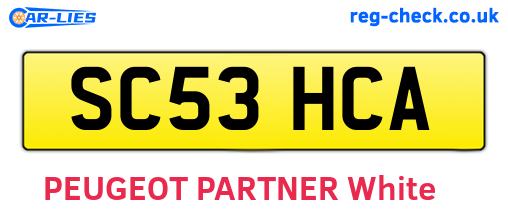 SC53HCA are the vehicle registration plates.