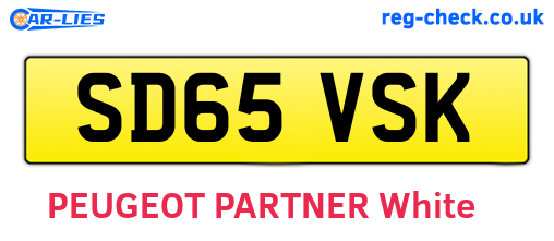 SD65VSK are the vehicle registration plates.