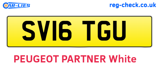 SV16TGU are the vehicle registration plates.