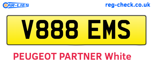 V888EMS are the vehicle registration plates.