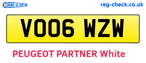 VO06WZW are the vehicle registration plates.