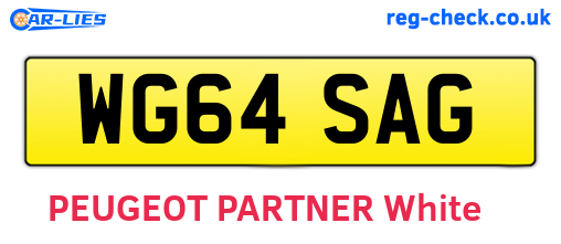 WG64SAG are the vehicle registration plates.