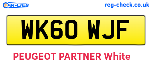 WK60WJF are the vehicle registration plates.
