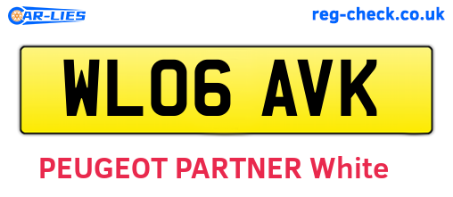 WL06AVK are the vehicle registration plates.