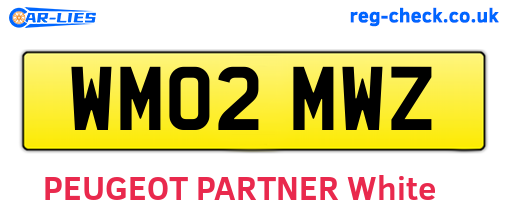 WM02MWZ are the vehicle registration plates.