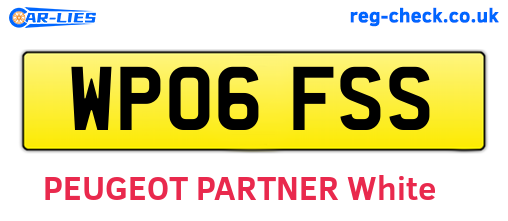 WP06FSS are the vehicle registration plates.
