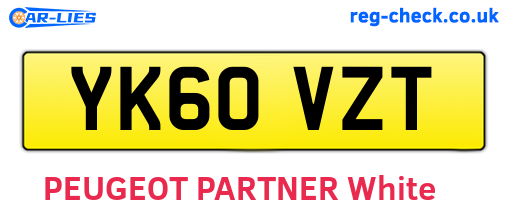 YK60VZT are the vehicle registration plates.