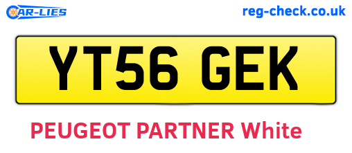 YT56GEK are the vehicle registration plates.