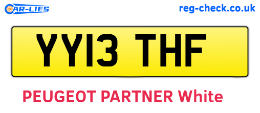 YY13THF are the vehicle registration plates.