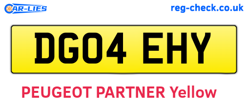 DG04EHY are the vehicle registration plates.