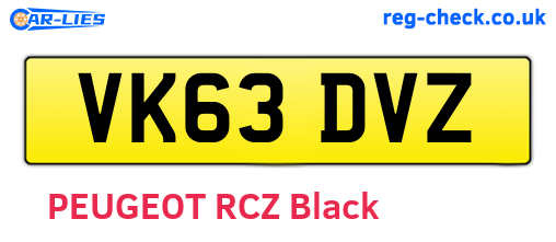 VK63DVZ are the vehicle registration plates.