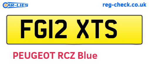 FG12XTS are the vehicle registration plates.