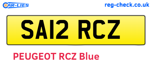 SA12RCZ are the vehicle registration plates.
