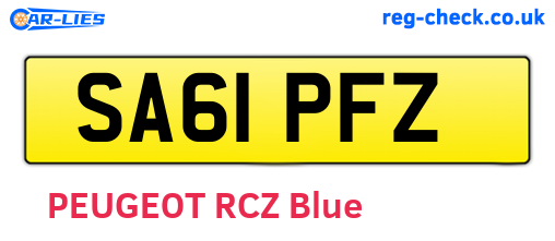 SA61PFZ are the vehicle registration plates.