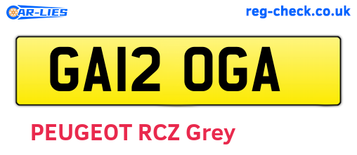 GA12OGA are the vehicle registration plates.