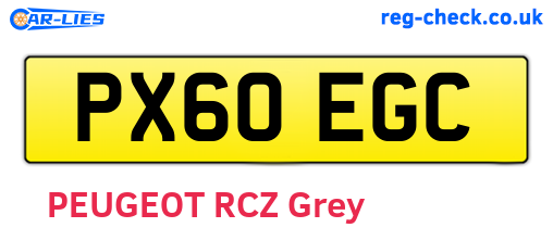 PX60EGC are the vehicle registration plates.