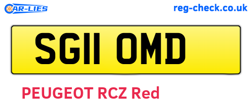 SG11OMD are the vehicle registration plates.