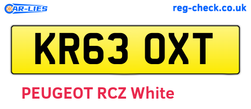 KR63OXT are the vehicle registration plates.