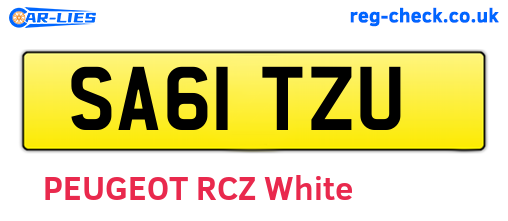 SA61TZU are the vehicle registration plates.