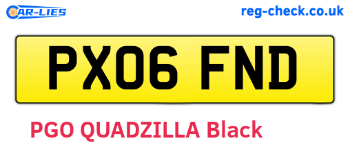 PX06FND are the vehicle registration plates.