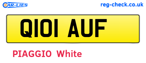 Q101AUF are the vehicle registration plates.