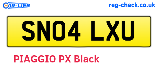 SN04LXU are the vehicle registration plates.