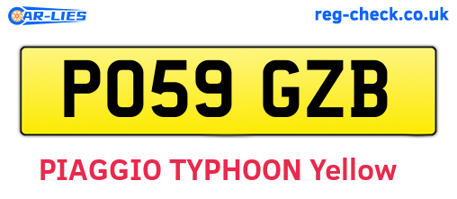 PO59GZB are the vehicle registration plates.