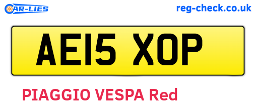 AE15XOP are the vehicle registration plates.